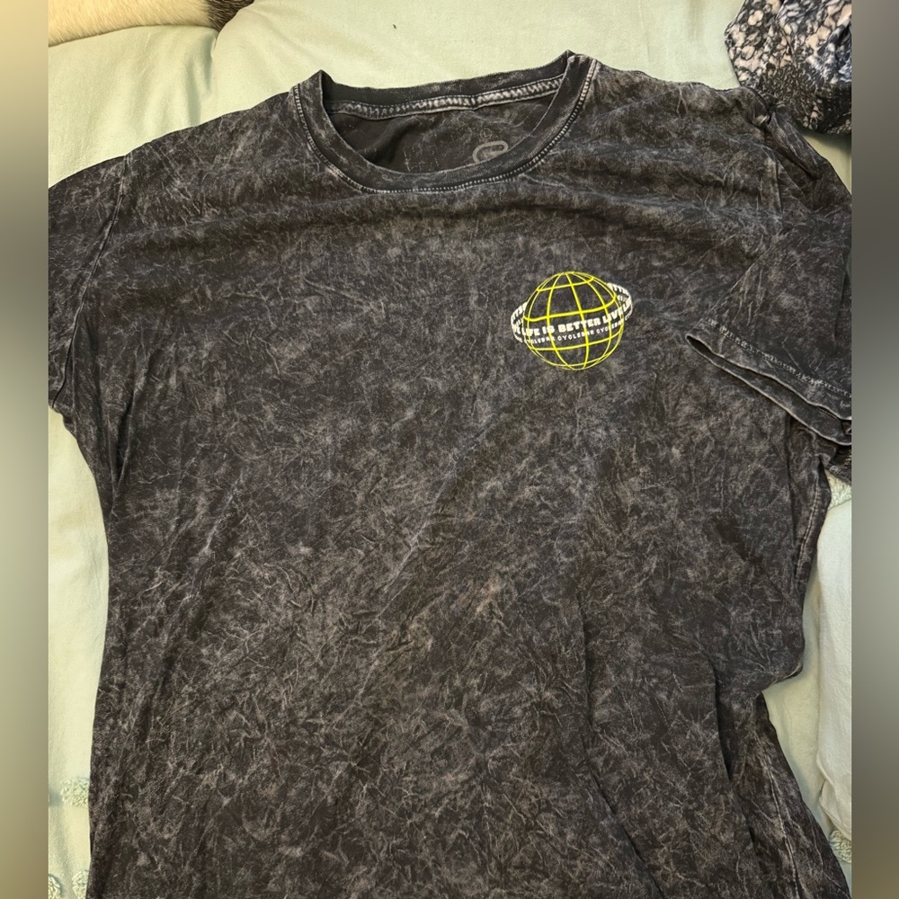 Cyclebar Black T-Shirt with Red and Yellow Accents